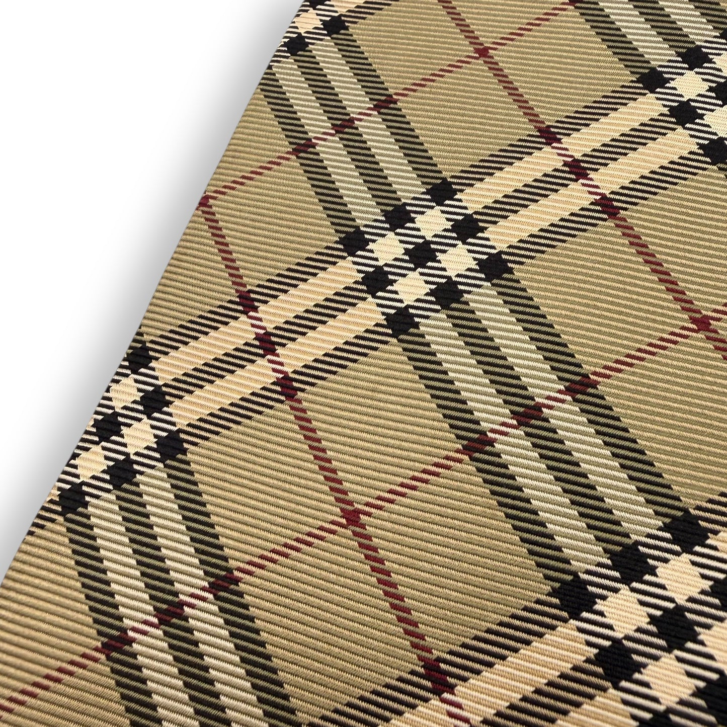 【7654】美品ー良品！バーバリー　ネクタイ　ベージュ系　チェック系