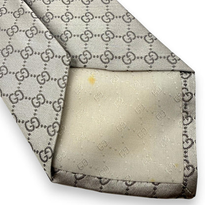【7631】良品！グッチ　ネクタイ　シルバー系