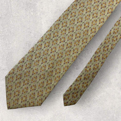 [4985] Good quality! Calvin Klein tie in khaki and brown 