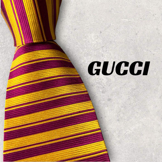 [4389] Good quality! GUCCI striped necktie 