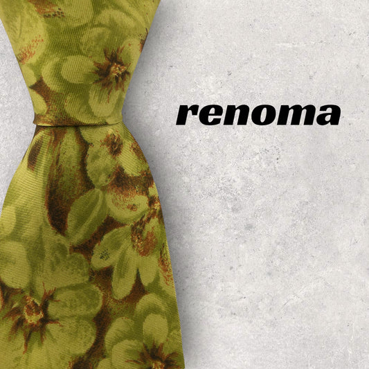 [5547] Good quality! Renoma floral pattern khaki 