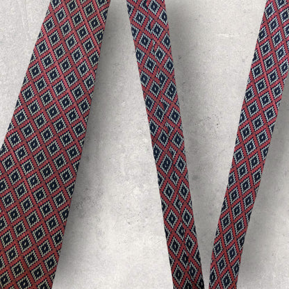 [5596] Good condition! Yves Saint Laurent necktie in red and navy 