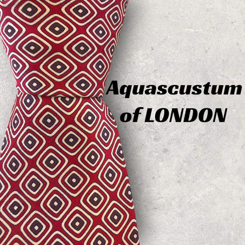 【5263】良品！Aquascutum　ネクタイ　レッド系