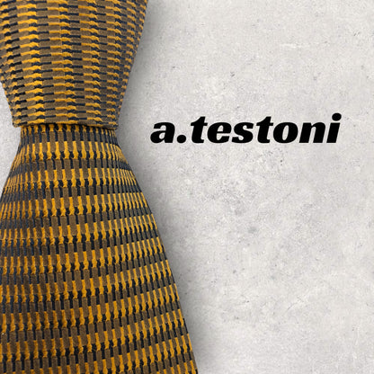 [5597] Beautiful item! A.Testoni necktie, gold color 