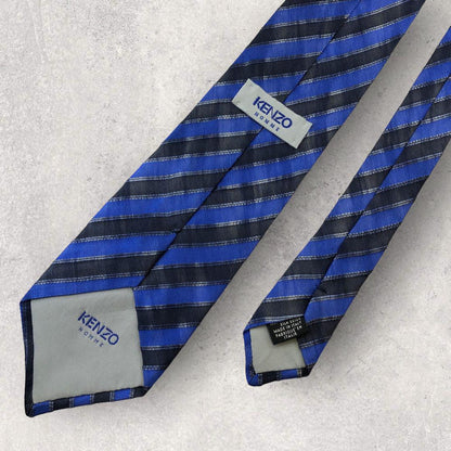 [4977] Good quality! KENZO tie, blue stripes 