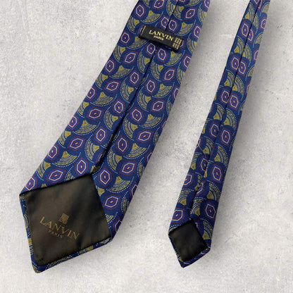 [4340] Beautiful item! LANVIN necktie, blue 