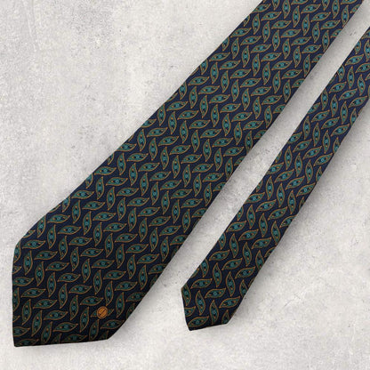 [4538] Beautiful item! Dunhill tie, navy 