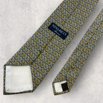 [5379] Good quality! NINARICCI necktie in cream color 