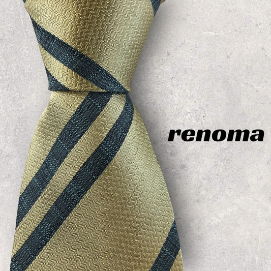 [5919] Beautiful item! Renoma tie, gold stripes 