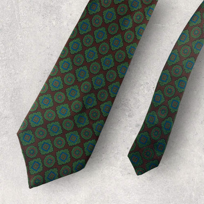 [5276] LANVIN tie, burgundy x green 