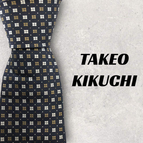 【4518】良品！TAKEO KIKUCHI ネクタイ　ブラック系