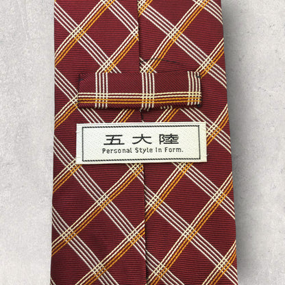 [4990] Beautiful item! Gotairiku necktie, red, check pattern 