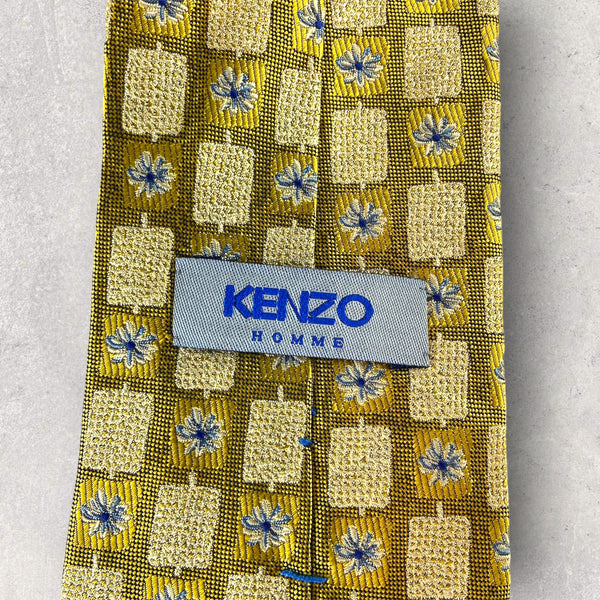 【5163】美品！KENZO　ケンゾー　ネクタイ　ゴールド系　花柄