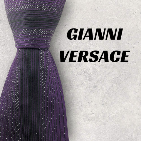 【5511】美品！GIANNI VERSACE　ネクタイ　パープル系