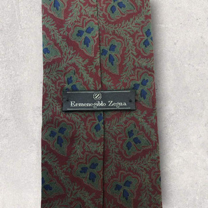 [3885] Good product! Ermenegildo Zegna necktie red system all over pattern