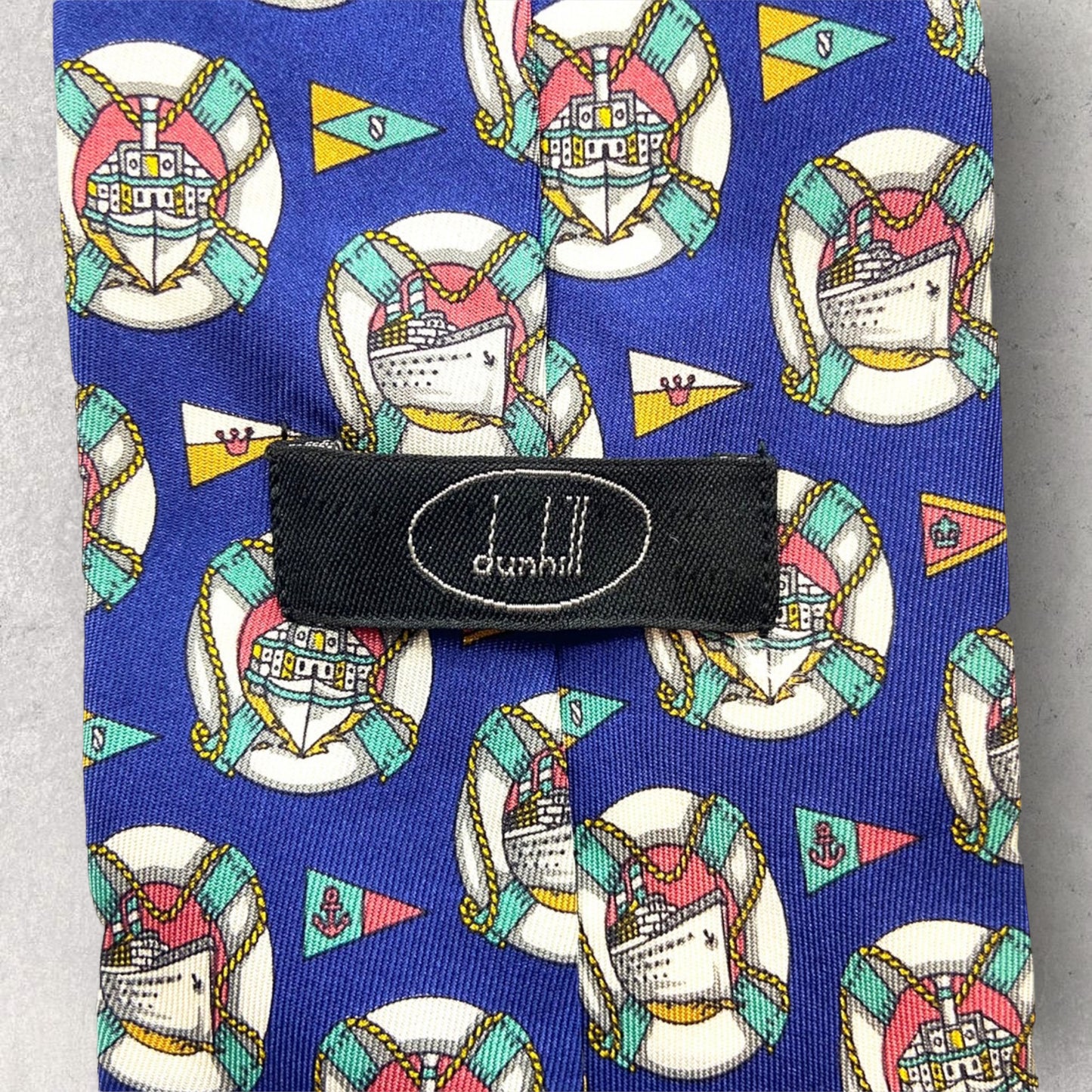 [3136] Good product! dunhill Dunhill necktie blue system whole pattern