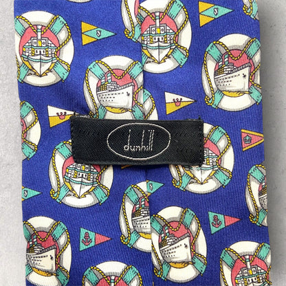 [3136] Good product! dunhill Dunhill necktie blue system whole pattern