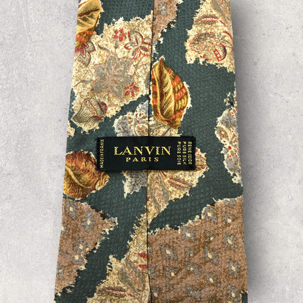 【5437】美品！LANVIN　ランバン　ネクタイ　グリーン系