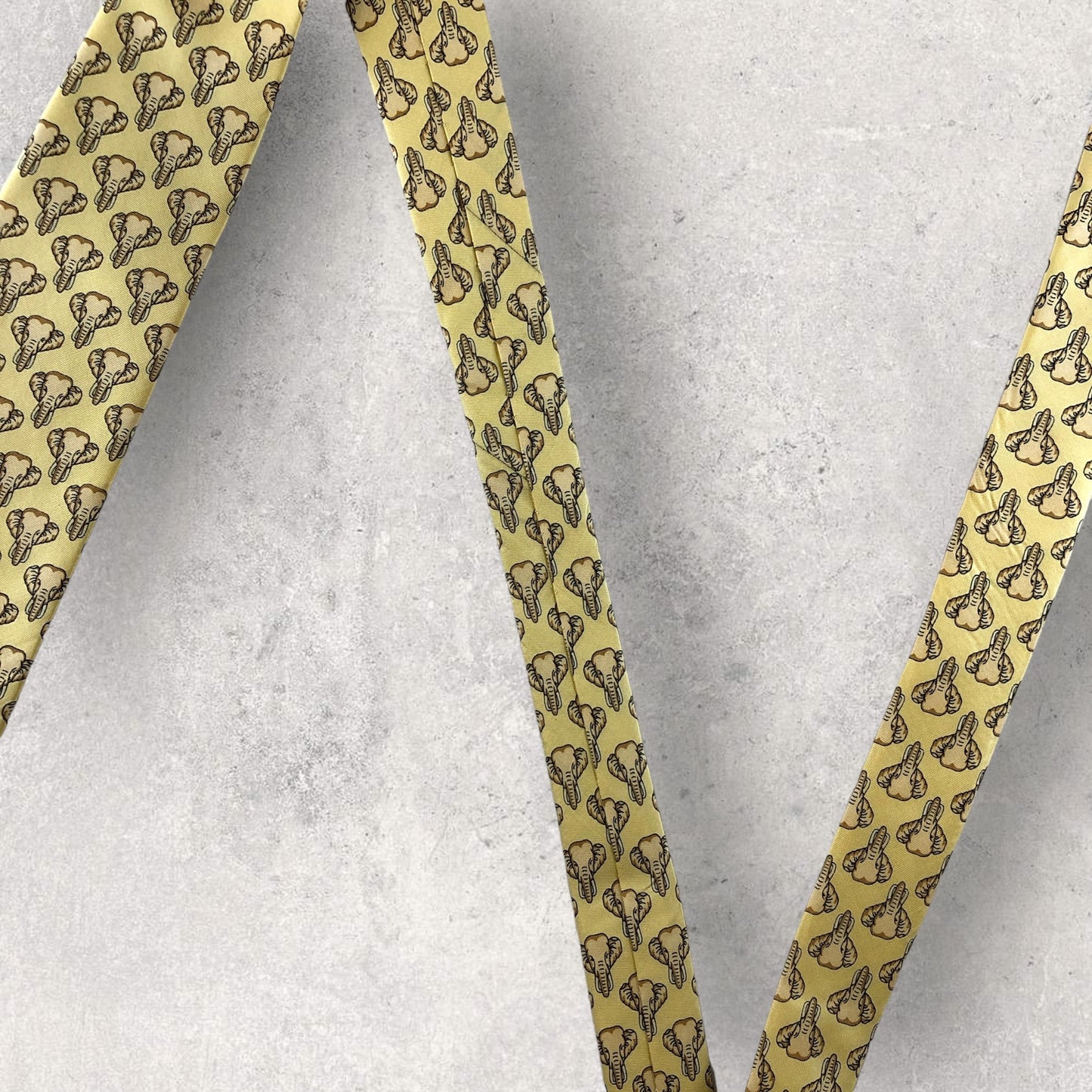 [5858] Beautiful item! Jim Thompson necktie, gold, elephant pattern 
