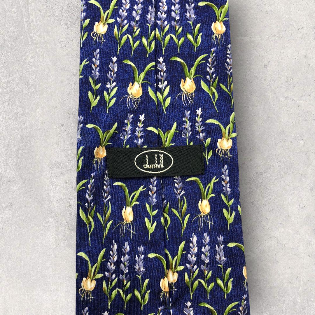 [4950] Beautiful item! Dunhill tie, blue, bulb pattern 