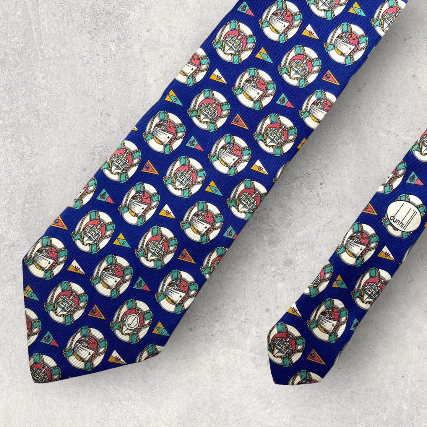 [3136] Good product! dunhill Dunhill necktie blue system whole pattern