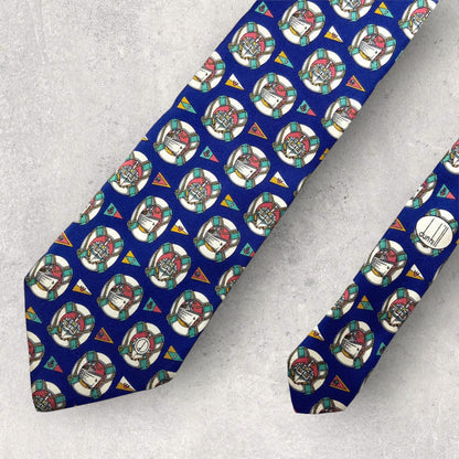 [3136] Good product! dunhill Dunhill necktie blue system whole pattern