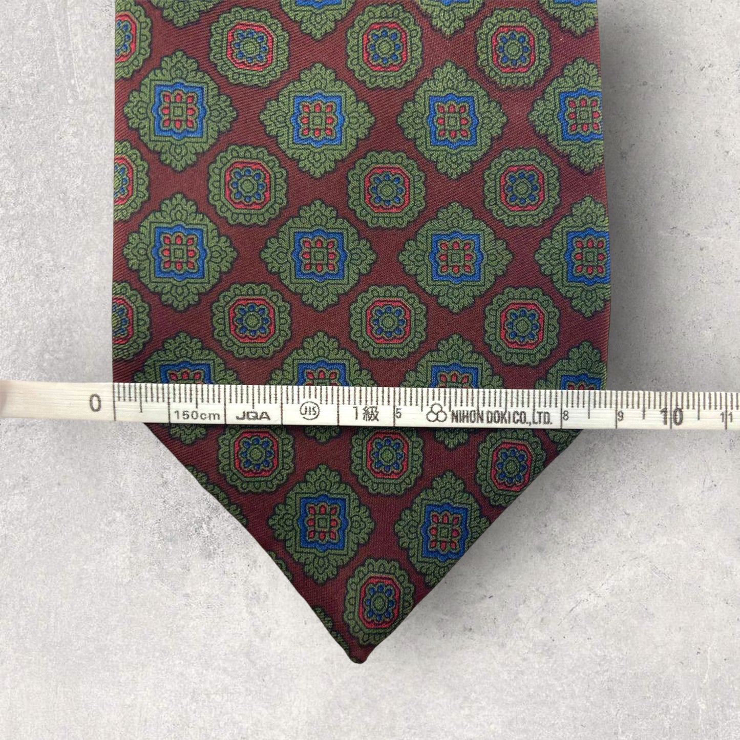 [5276] LANVIN tie, burgundy x green 