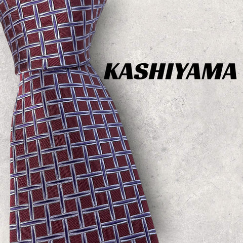 【3526】美品！KASHIYAMA 樫山　ネクタイ　レッド×パープル系