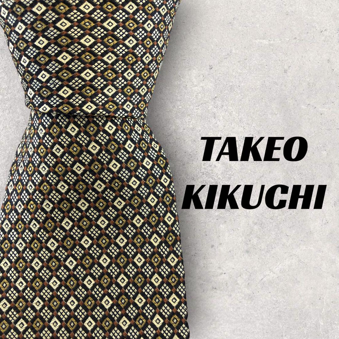 [4839] Beautiful item! TAKEO KIKUCHI necktie, silver x black x gold 