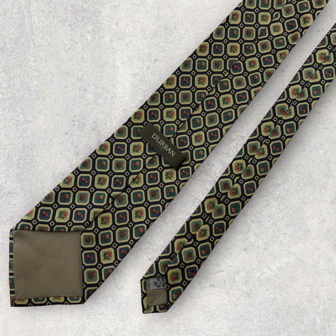 [4618] Beautiful item! DURBAN tie with floral pattern 