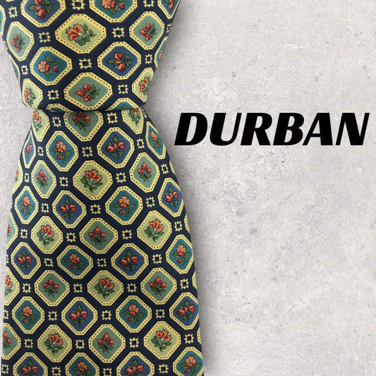[4618] Beautiful item! DURBAN tie with floral pattern 
