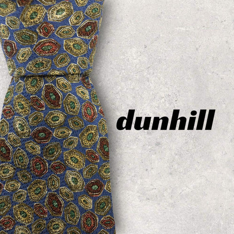 【4511】美品ー良品！dunhill ダンヒル　ネクタイ　ブルー系