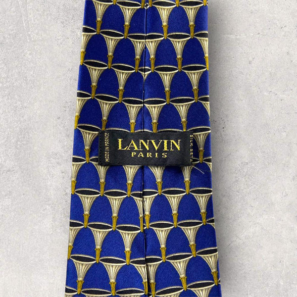 【4326】良品！LANVIN ランバン　ネクタイ　ブルー系