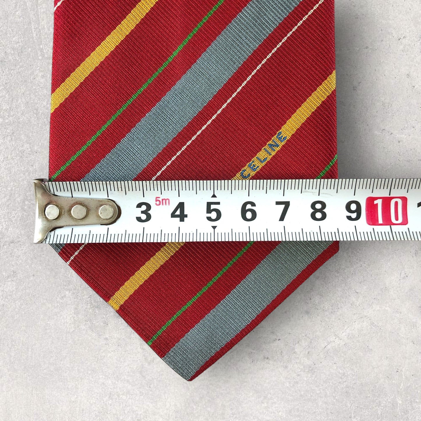 [5758] Beautiful item! CELINE necktie in red stripes 