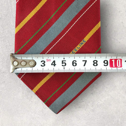 [5758] Beautiful item! CELINE necktie in red stripes 