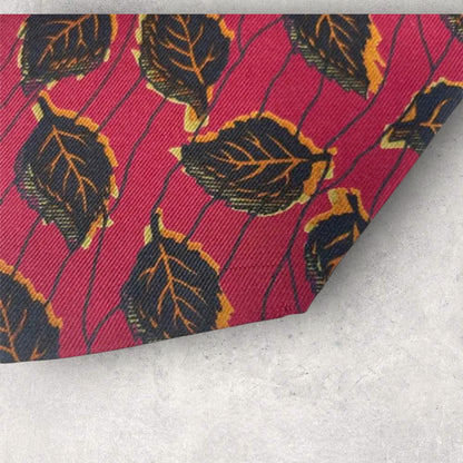 [3326] Good product! Saint Laurent Necktie Red Leaf Pattern