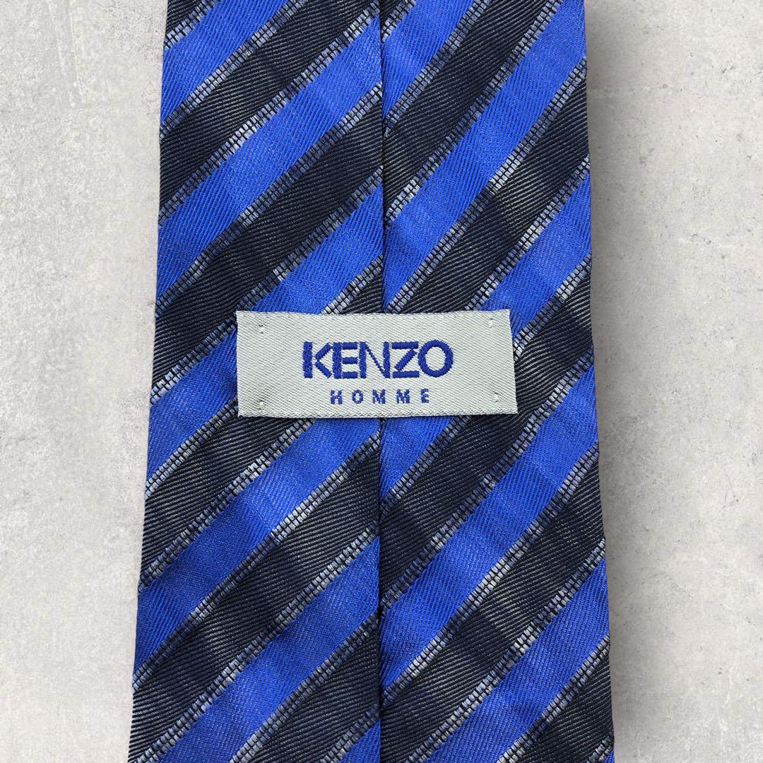 [4977] Good quality! KENZO tie, blue stripes 