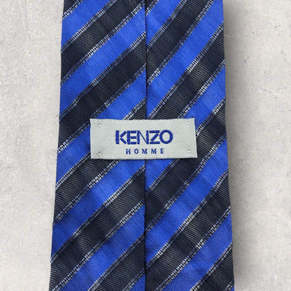 [4977] Good quality! KENZO tie, blue stripes 
