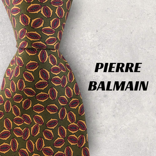 [5410] Good quality! PIERRE BALMAIN necktie, khaki 
