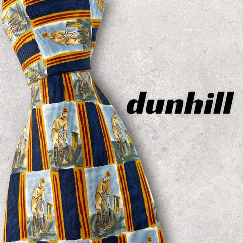 【3699】美品！dunhill ダンヒル　ネクタイ　人物柄