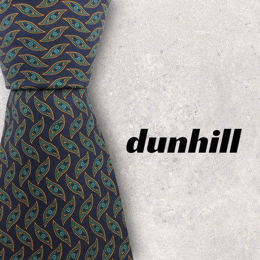 [4538] Beautiful item! Dunhill tie, navy 