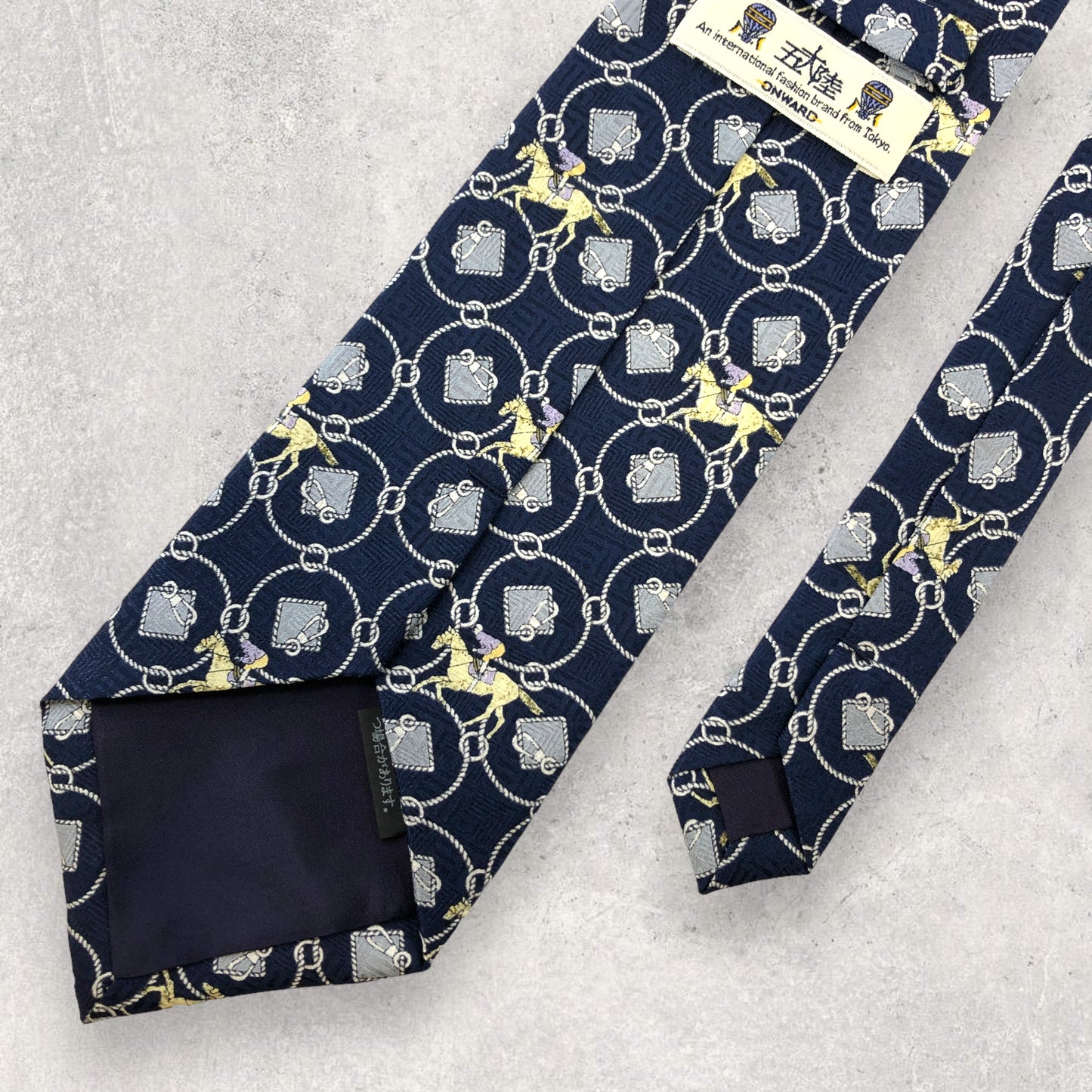 [5473] Beautiful item! Gotairiku tie, blue, horse pattern 