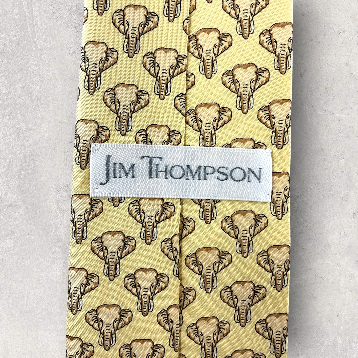[5858] Beautiful item! Jim Thompson necktie, gold, elephant pattern 