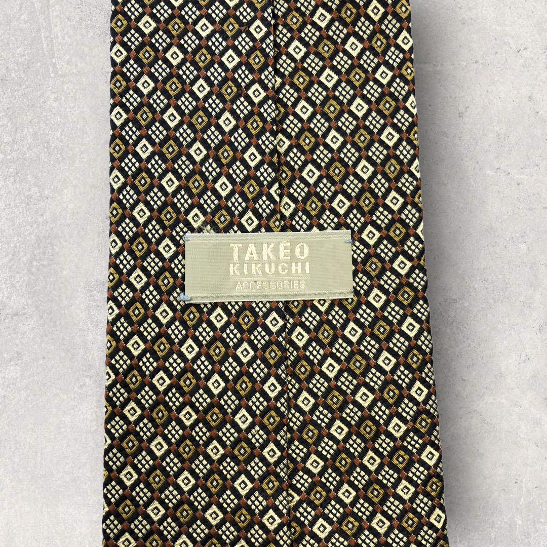 [4839] Beautiful item! TAKEO KIKUCHI necktie, silver x black x gold 