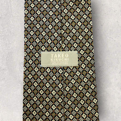 [4839] Beautiful item! TAKEO KIKUCHI necktie, silver x black x gold 