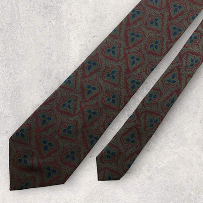 [3885] Good product! Ermenegildo Zegna necktie red system all over pattern