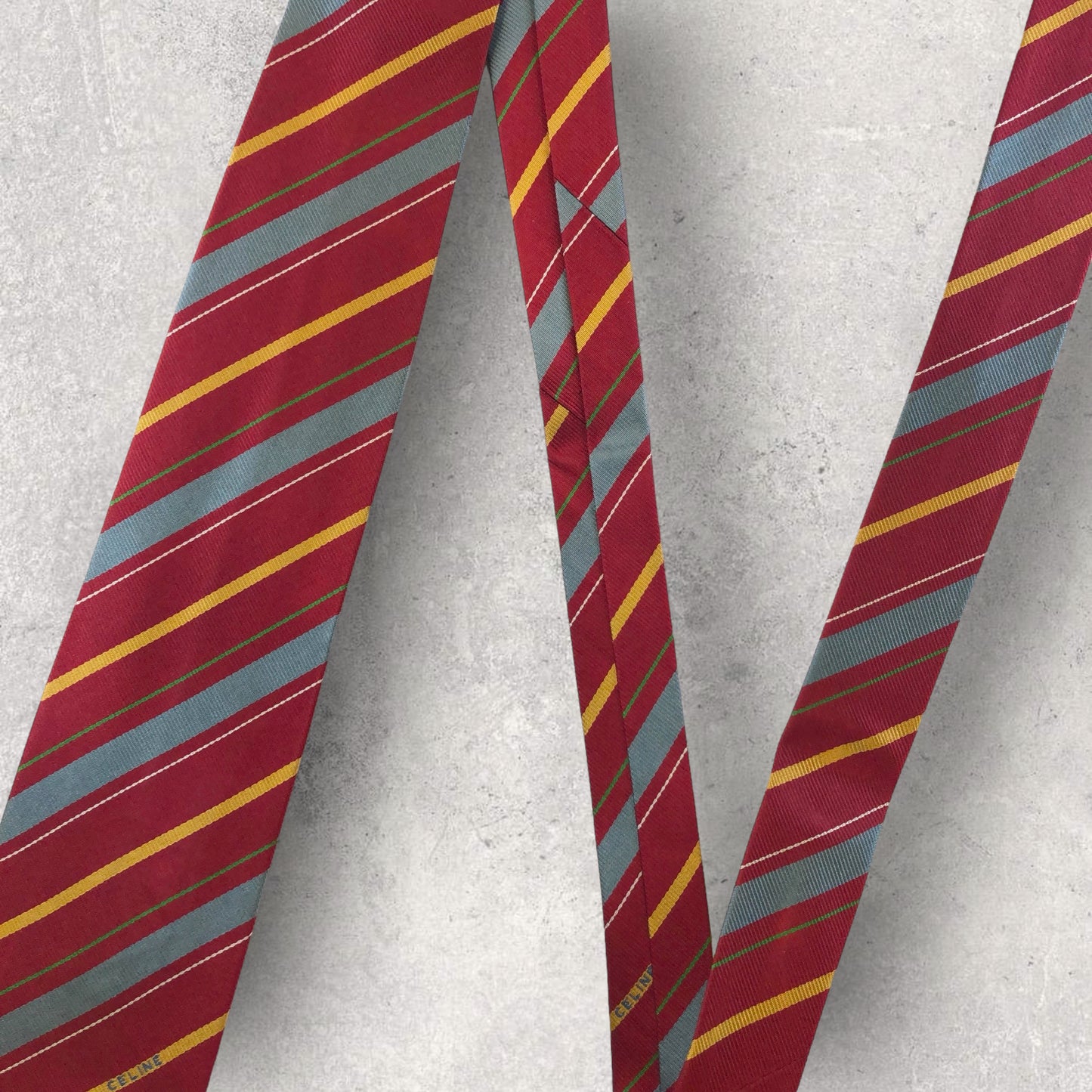 [5758] Beautiful item! CELINE necktie in red stripes 