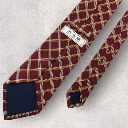 [4990] Beautiful item! Gotairiku necktie, red, check pattern 