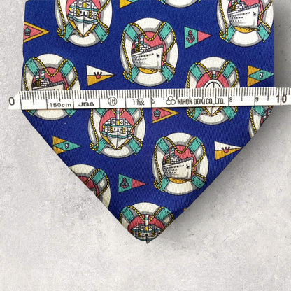 [3136] Good product! dunhill Dunhill necktie blue system whole pattern