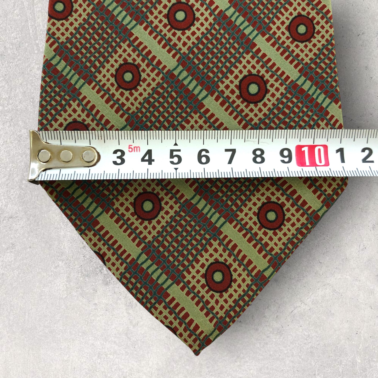 [5209] Good quality! Yves Saint Laurent tie, khaki, big size 